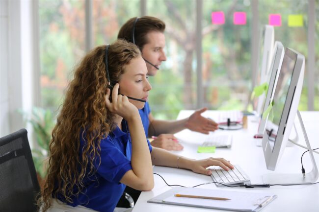smiling woman in headset working in call center of 2025 01 29 07 59 01 utc